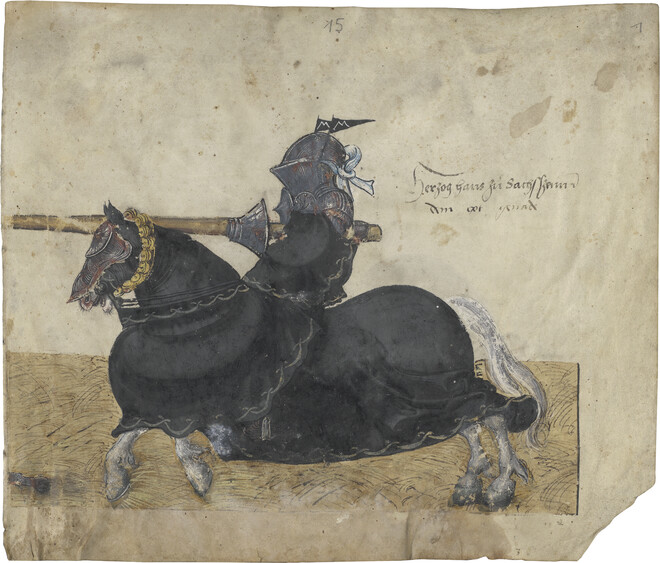 Fragment from the tournament book of Duke John of Saxony